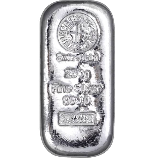 Lingou argint 250 grame Argor-Heraeus 999.0 Elvetia (fata)