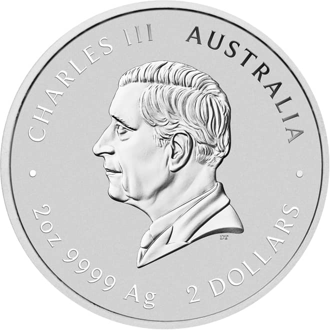 Avers moneda argint 2 oz Anul Calului (Lunar III Horse) 2026 Australia
