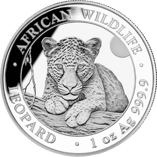 Revers moneda argint Leopard (African Wildlife) 2025 1 oz Somalia