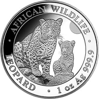 Moneda argint Leopard (African Wildlife) Somalia 1 oz 2024