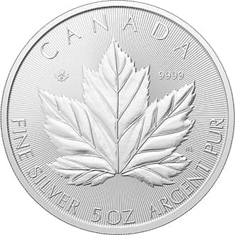 Moneda argint 5 oz Grand Maple Leaf Canada 2026