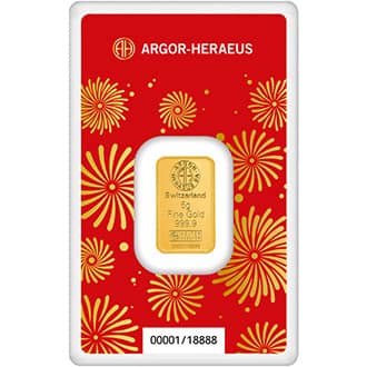 Lingou aur 5 grame Year of the Horse Argor-Heraeus 999.9 Elvetia